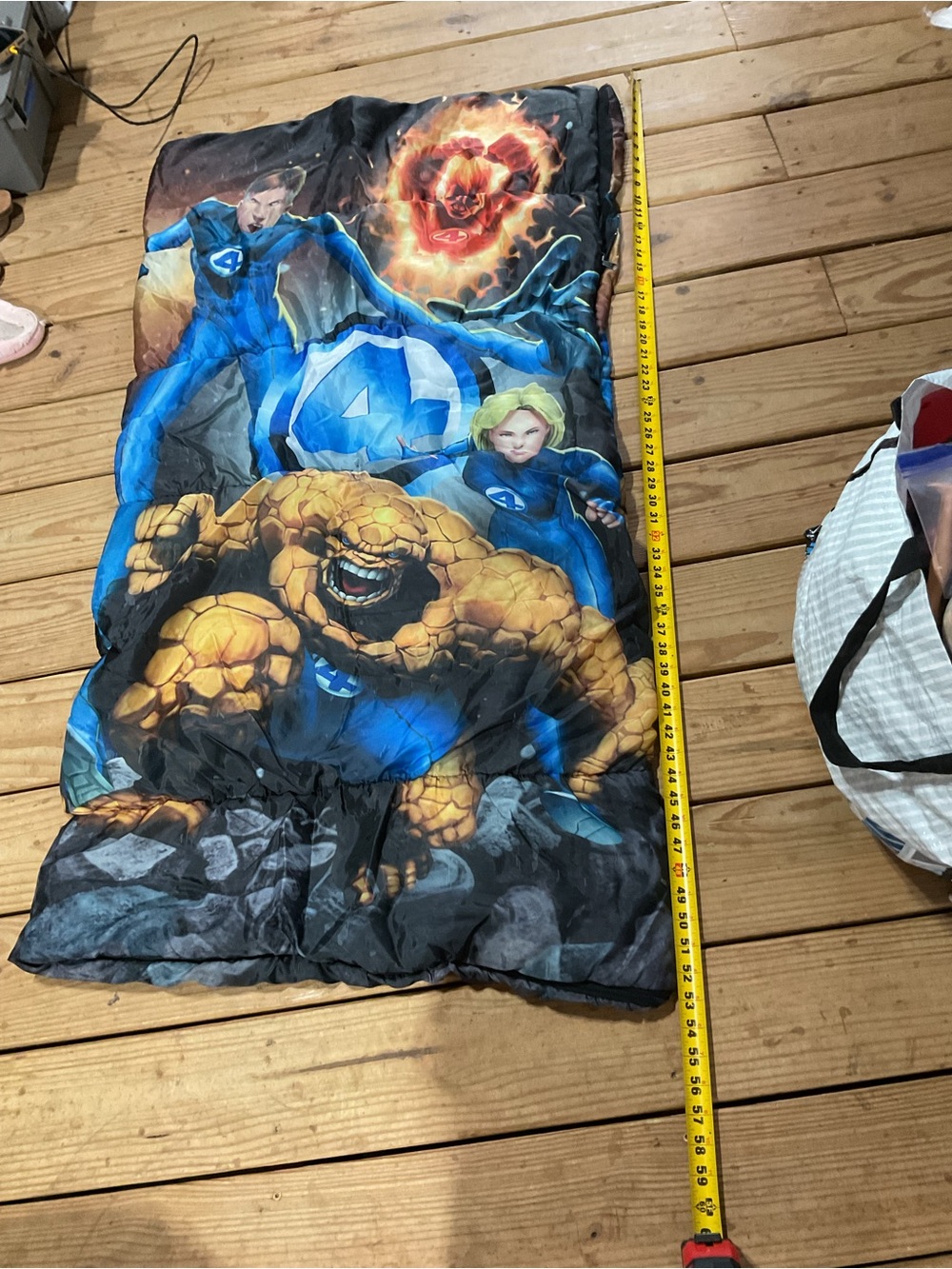 Fantastic Four Kids Sleeping Bag - Blue, Yellow, Black - Picture 3 of 3